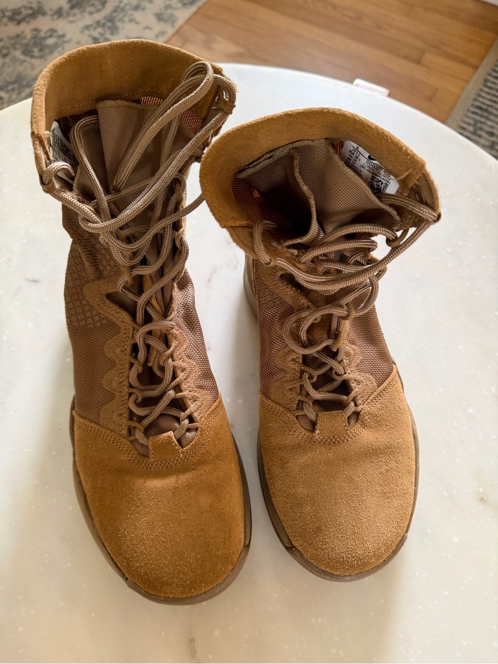 Nike Women's Tan Combat Lace-Up Boots